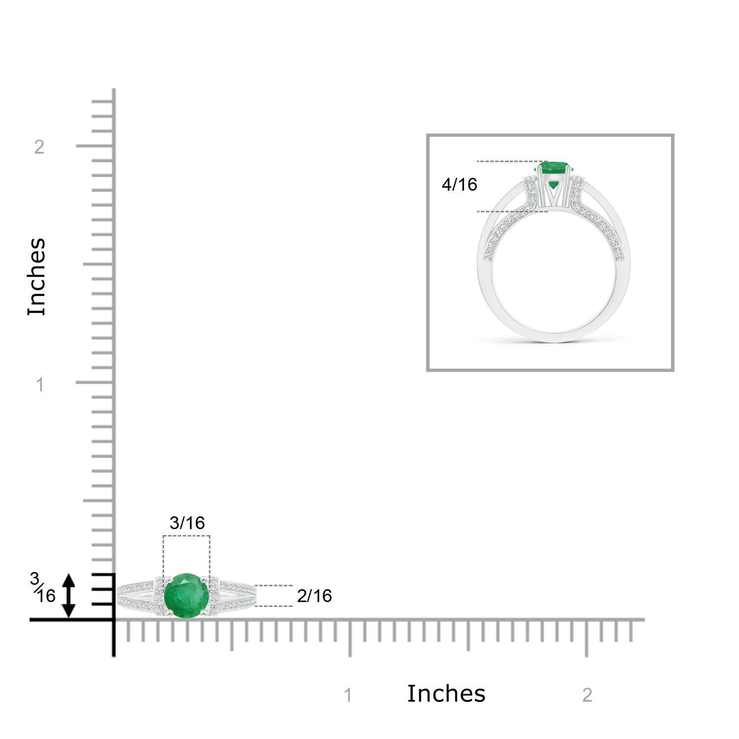 A - Emerald / 1.06 CT / 14 KT White Gold