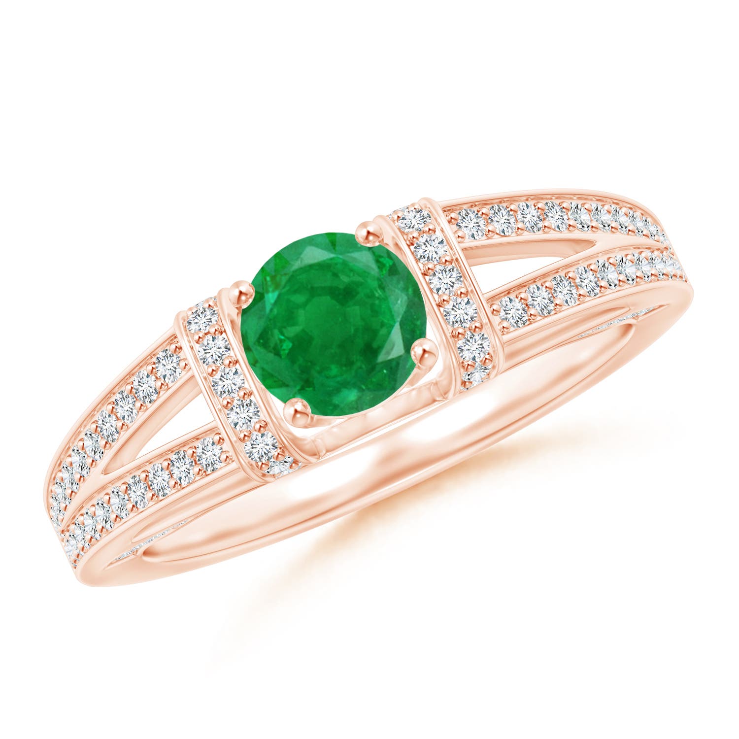 AA - Emerald / 1.06 CT / 14 KT Rose Gold