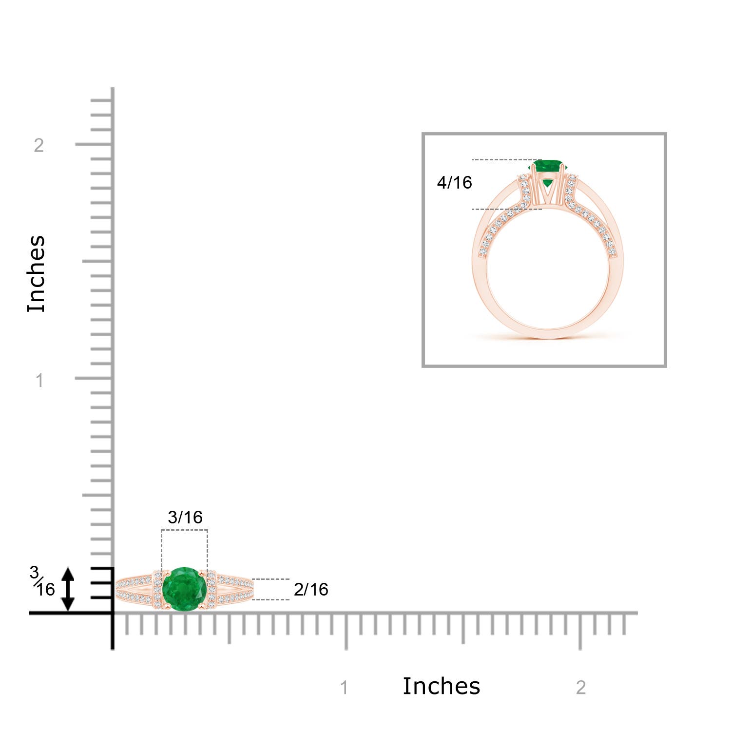 AA - Emerald / 1.06 CT / 14 KT Rose Gold