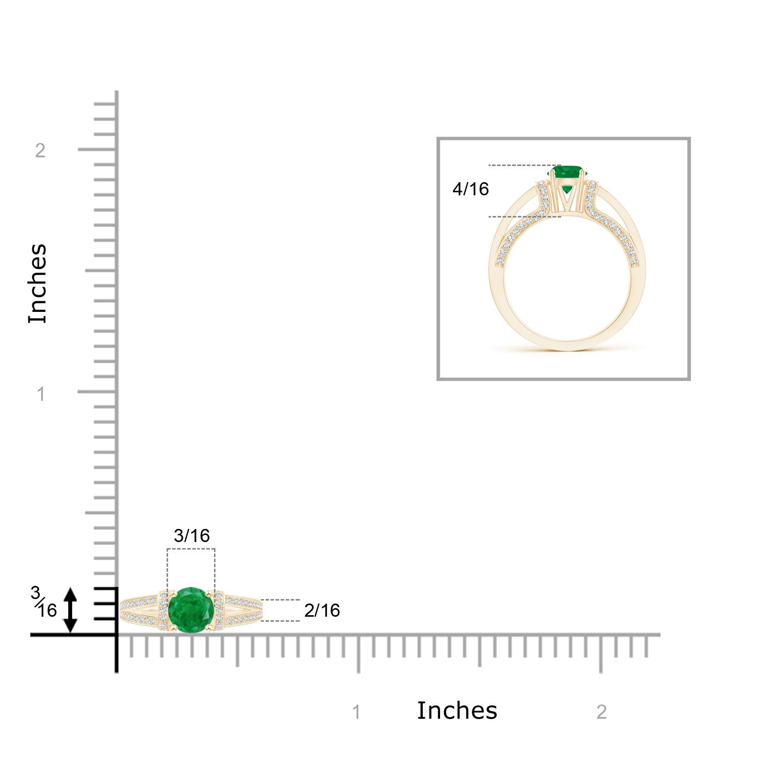 AA - Emerald / 1.06 CT / 14 KT Yellow Gold