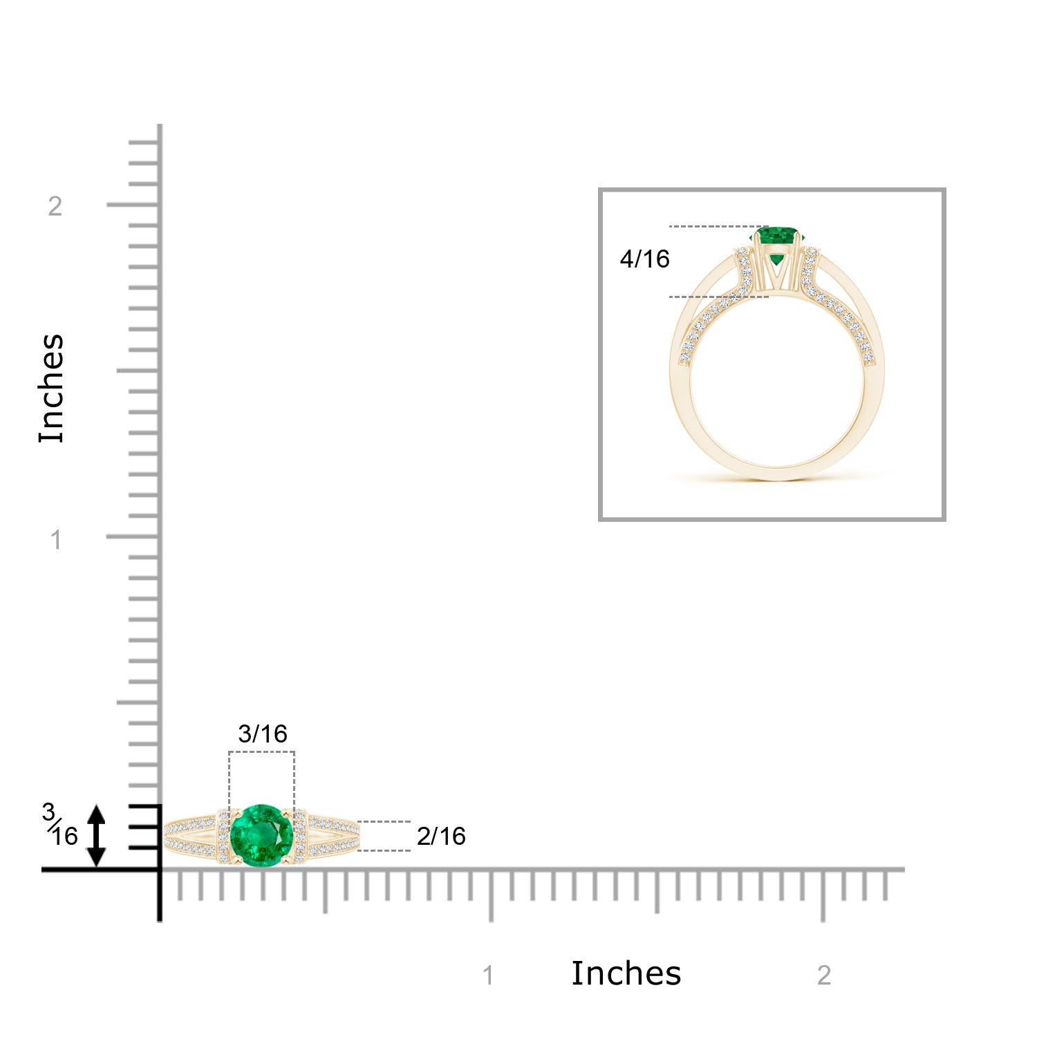 AAA - Emerald / 1.06 CT / 14 KT Yellow Gold