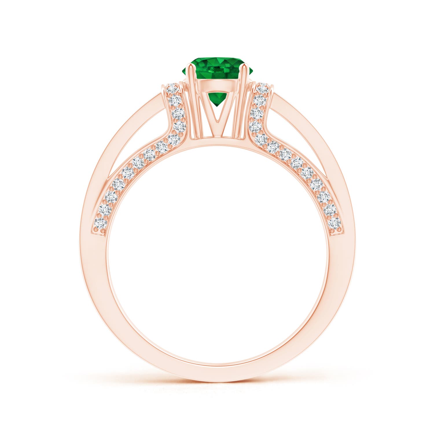 AAAA - Emerald / 1.06 CT / 14 KT Rose Gold