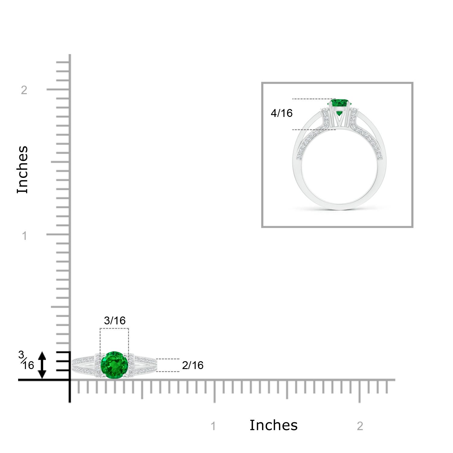 AAAA - Emerald / 1.06 CT / 14 KT White Gold