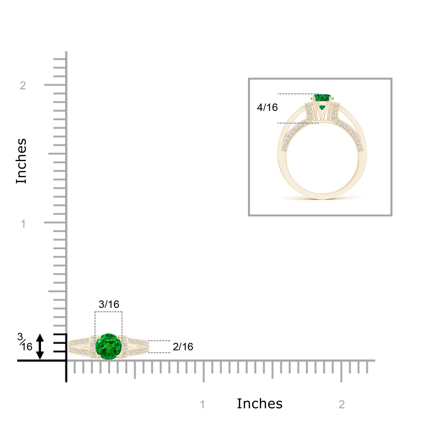 AAAA - Emerald / 1.06 CT / 14 KT Yellow Gold