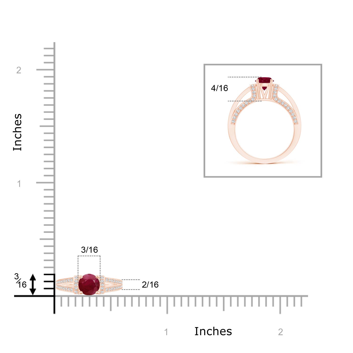 A - Ruby / 1.26 CT / 14 KT Rose Gold