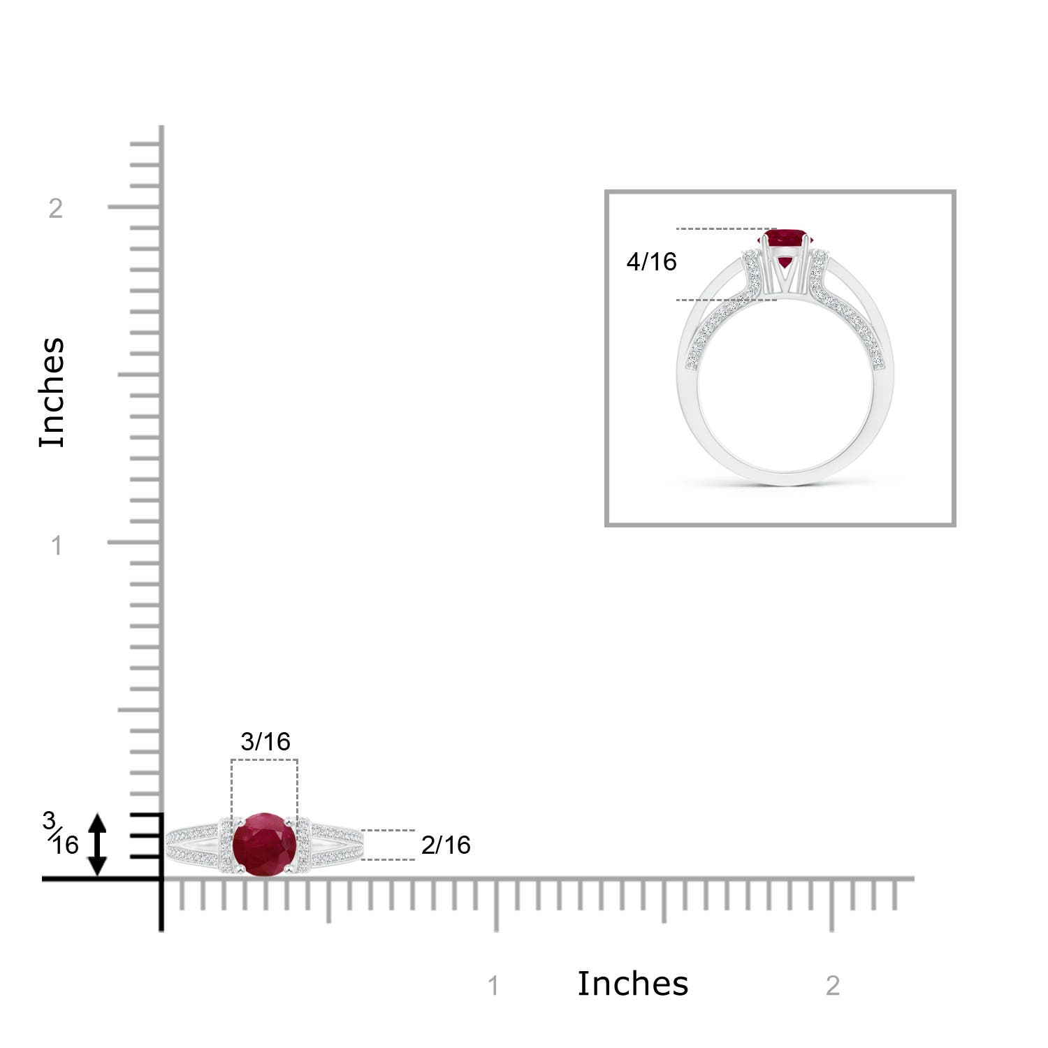 A - Ruby / 1.26 CT / 14 KT White Gold