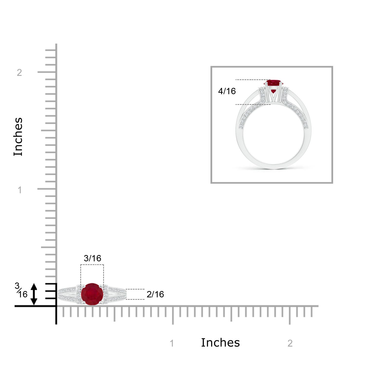 AA - Ruby / 1.26 CT / 14 KT White Gold