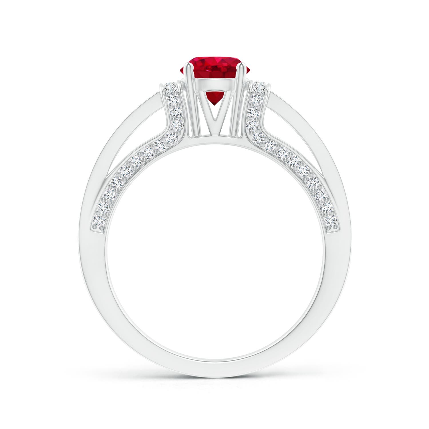 AAA - Ruby / 1.26 CT / 14 KT White Gold