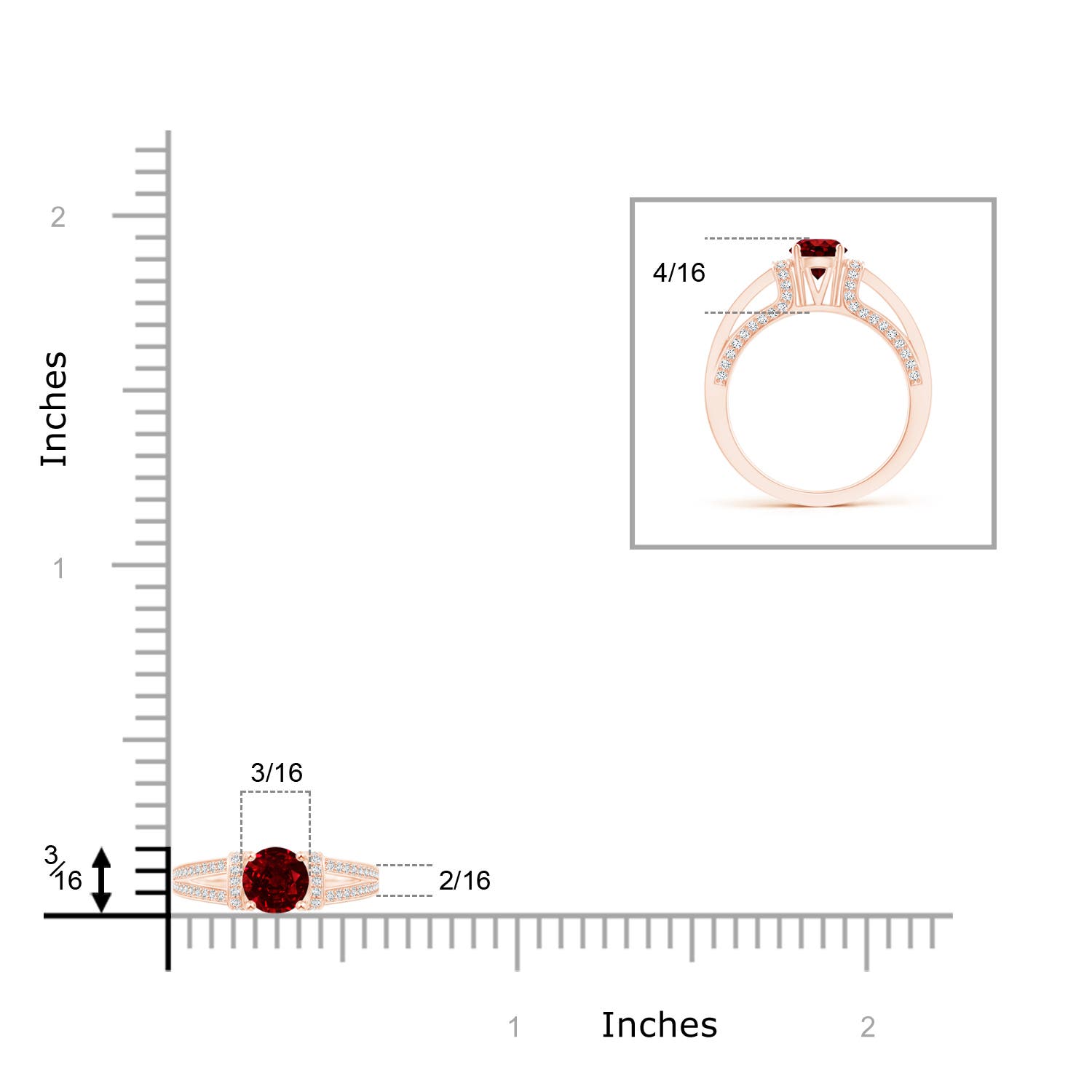 AAAA - Ruby / 1.26 CT / 14 KT Rose Gold