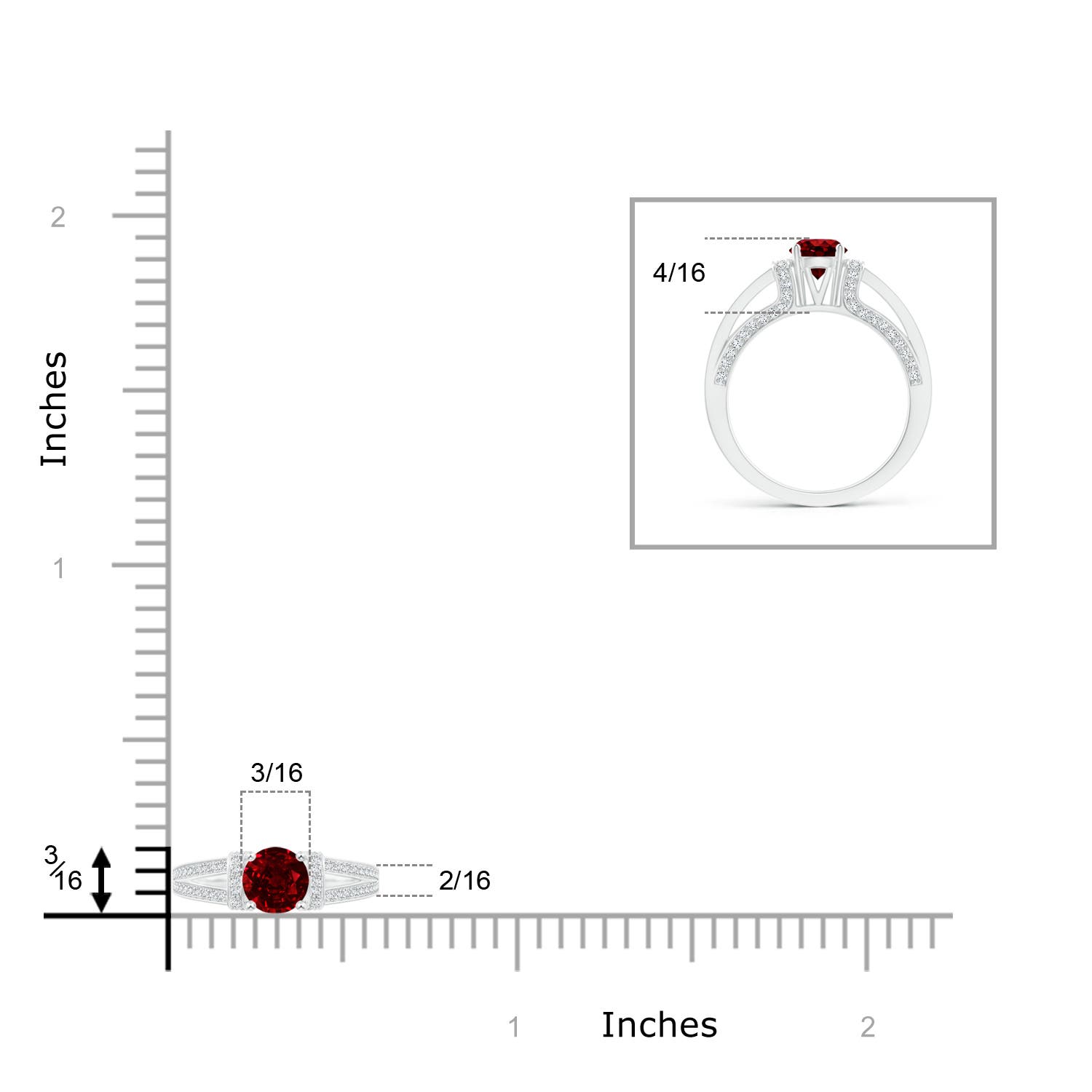 AAAA - Ruby / 1.26 CT / 14 KT White Gold