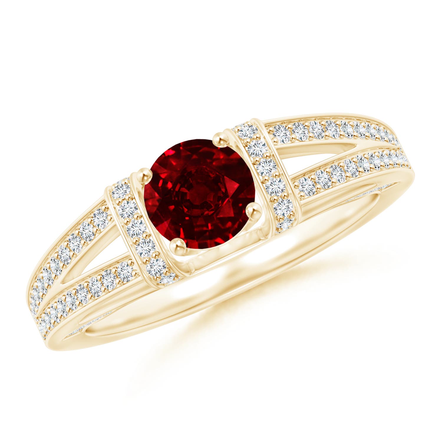 AAAA - Ruby / 1.26 CT / 14 KT Yellow Gold