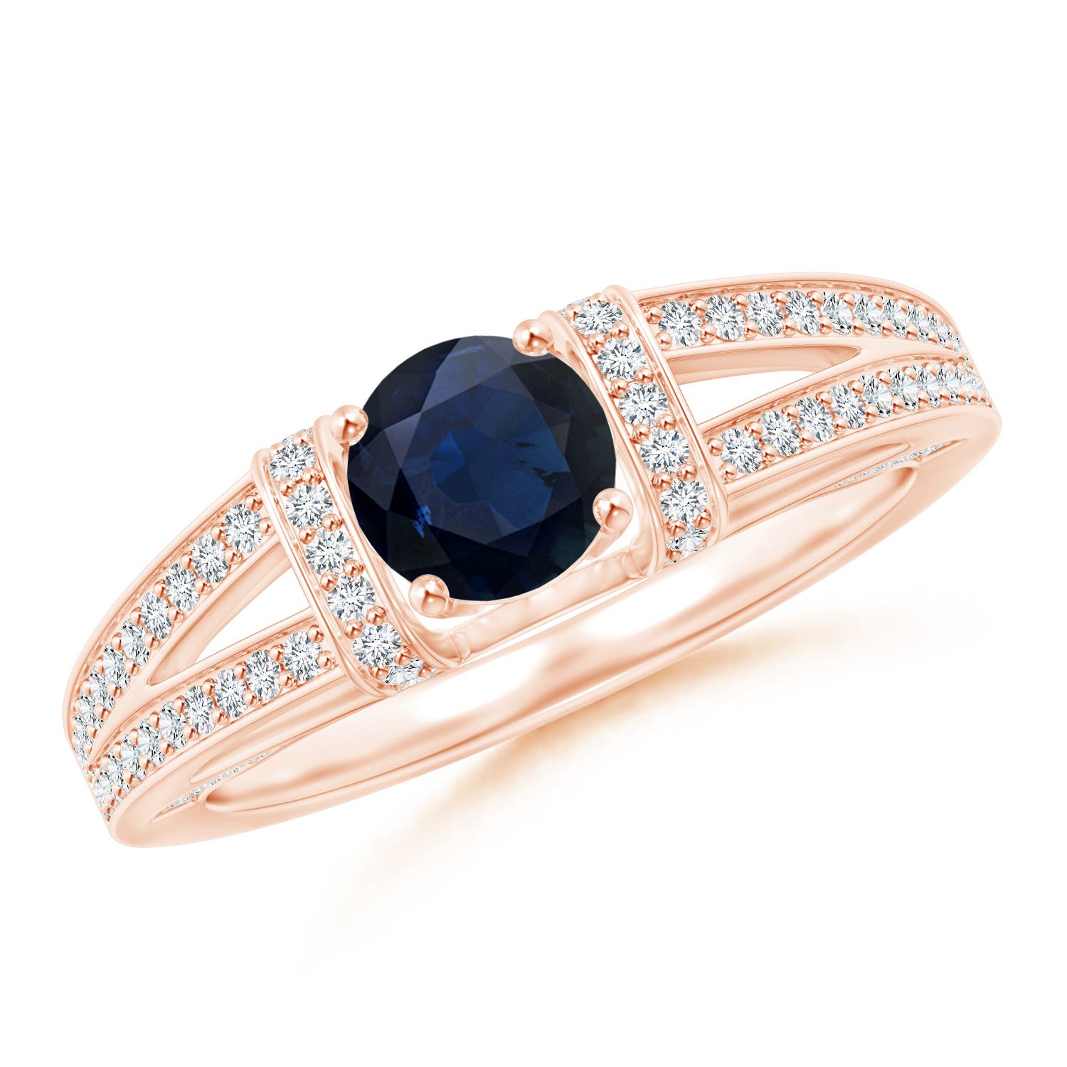 A - Blue Sapphire / 1.21 CT / 14 KT Rose Gold