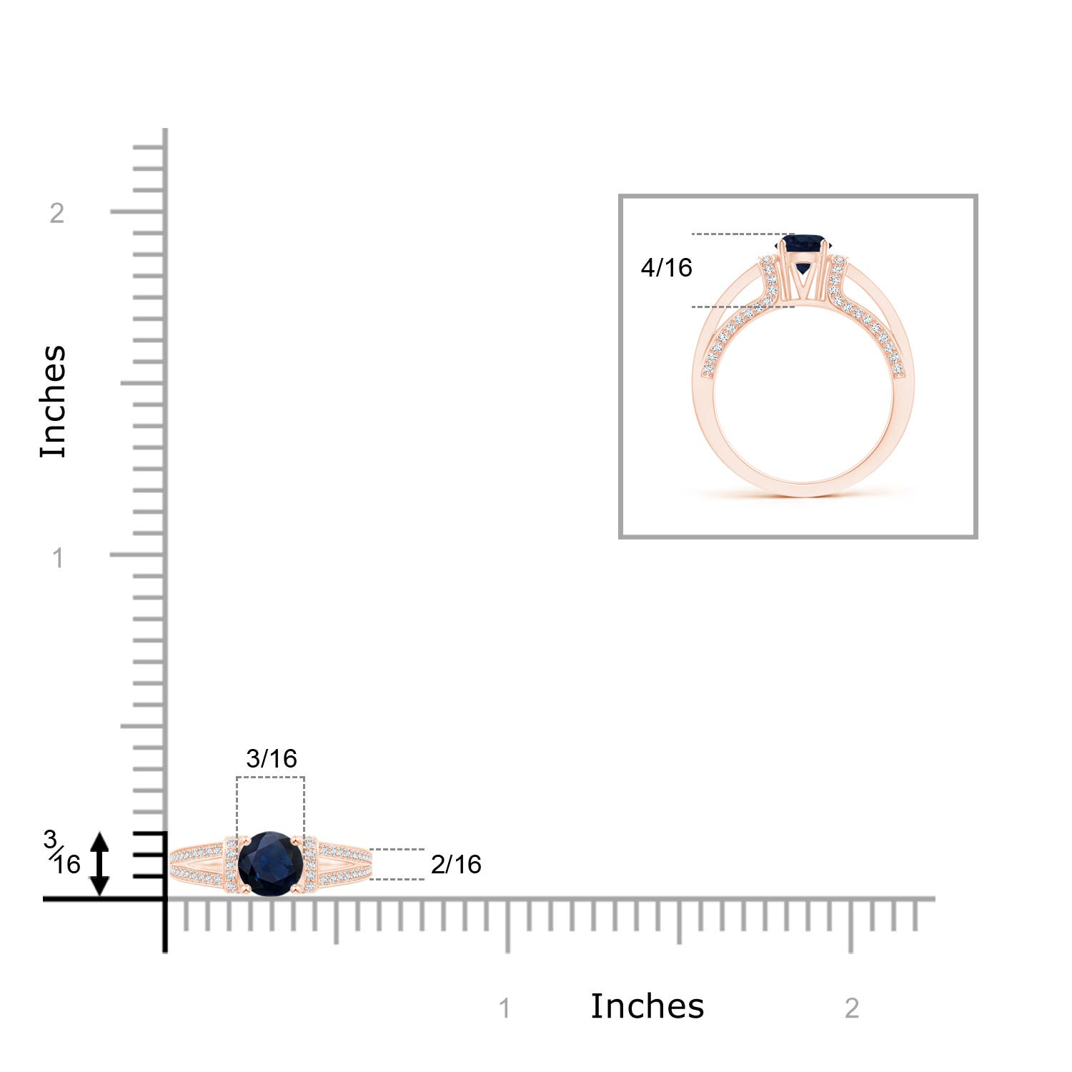 A - Blue Sapphire / 1.21 CT / 14 KT Rose Gold