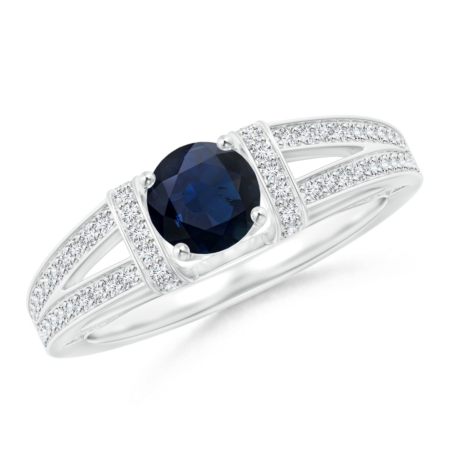 A - Blue Sapphire / 1.21 CT / 14 KT White Gold