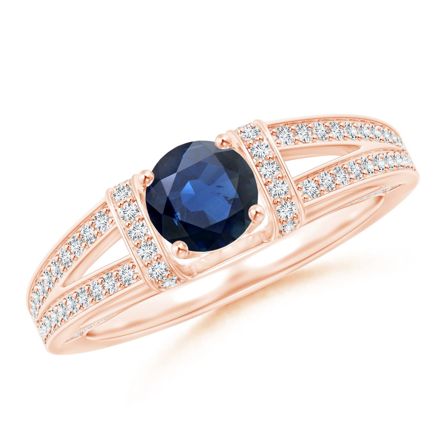 AA - Blue Sapphire / 1.21 CT / 14 KT Rose Gold