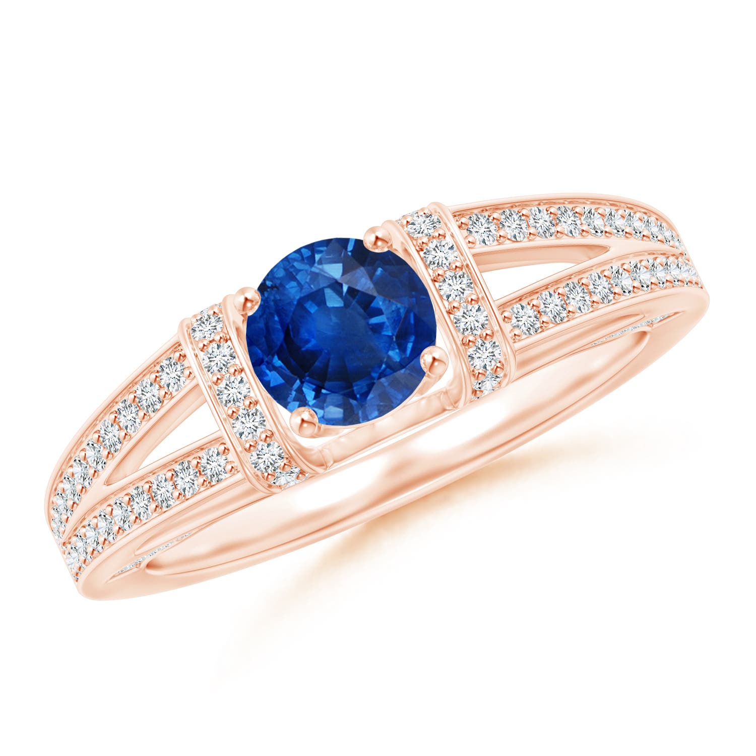 AAA - Blue Sapphire / 1.21 CT / 14 KT Rose Gold