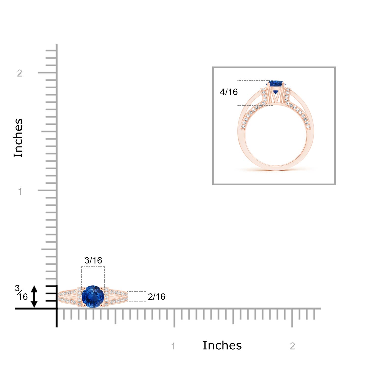 AAA - Blue Sapphire / 1.21 CT / 14 KT Rose Gold