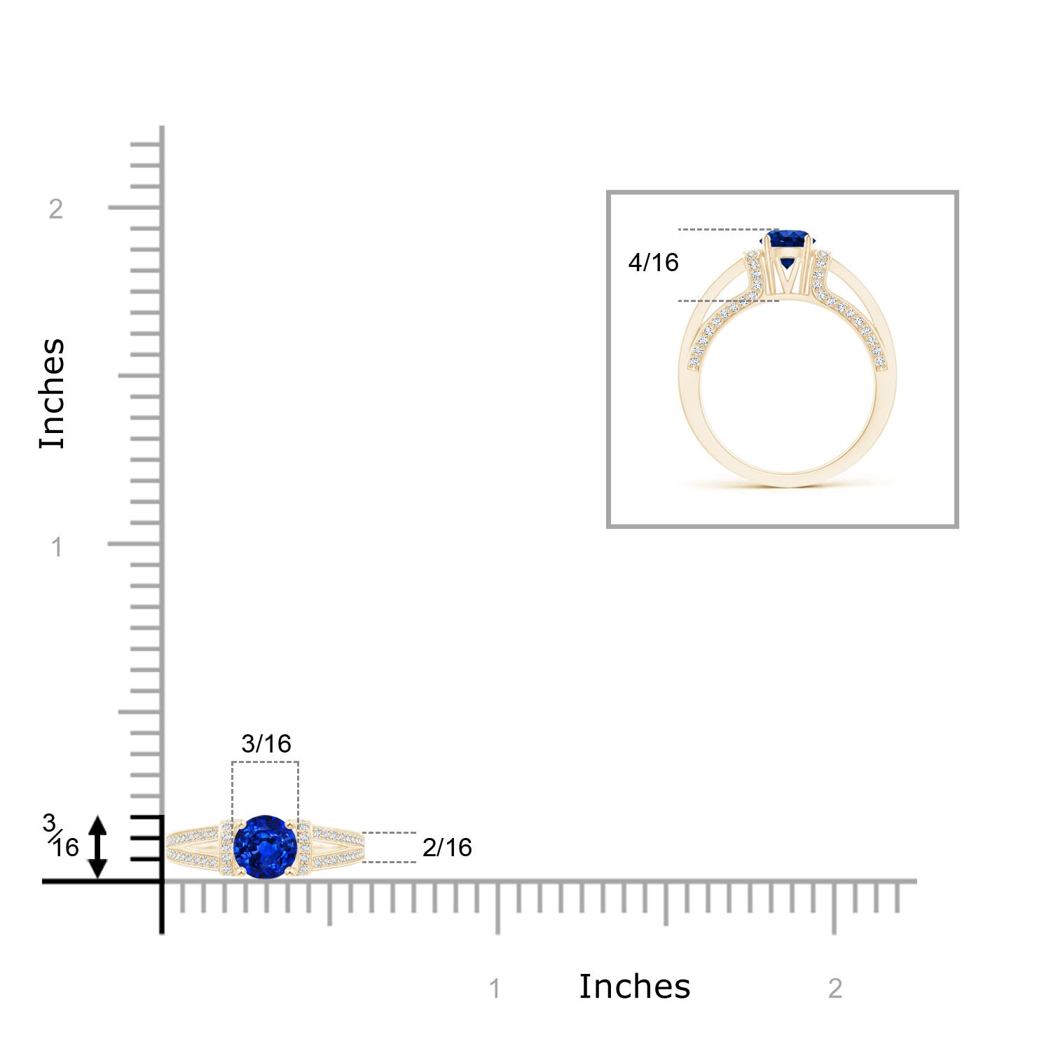 AAAA - Blue Sapphire / 1.21 CT / 14 KT Yellow Gold