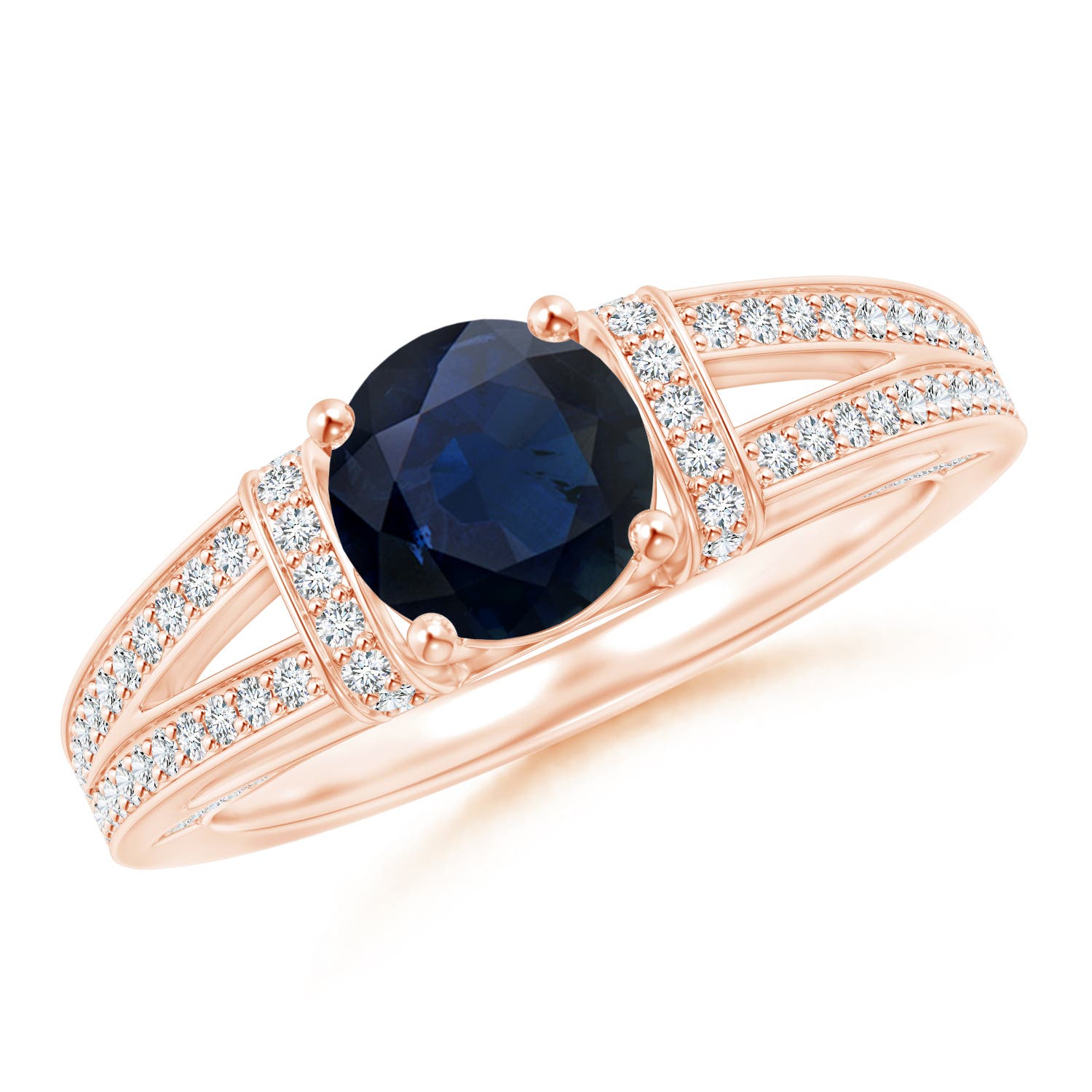 A - Blue Sapphire / 1.71 CT / 14 KT Rose Gold