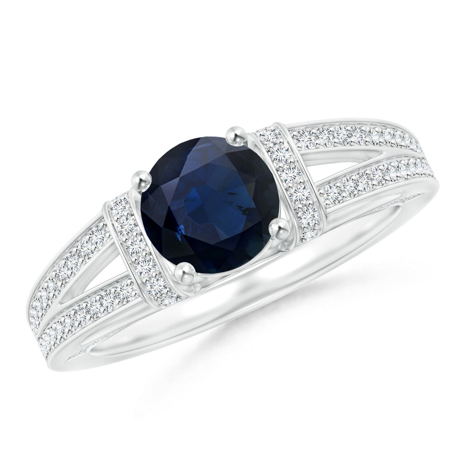 A - Blue Sapphire / 1.71 CT / 14 KT White Gold