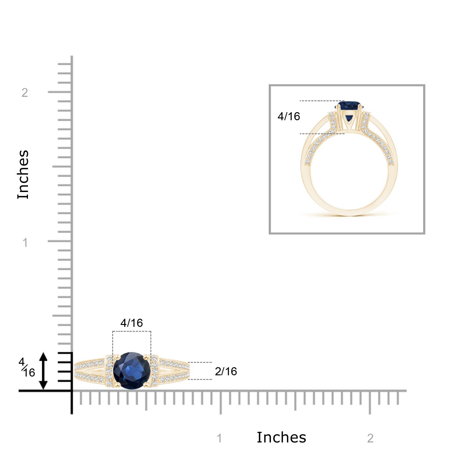 AA - Blue Sapphire / 1.71 CT / 14 KT Yellow Gold