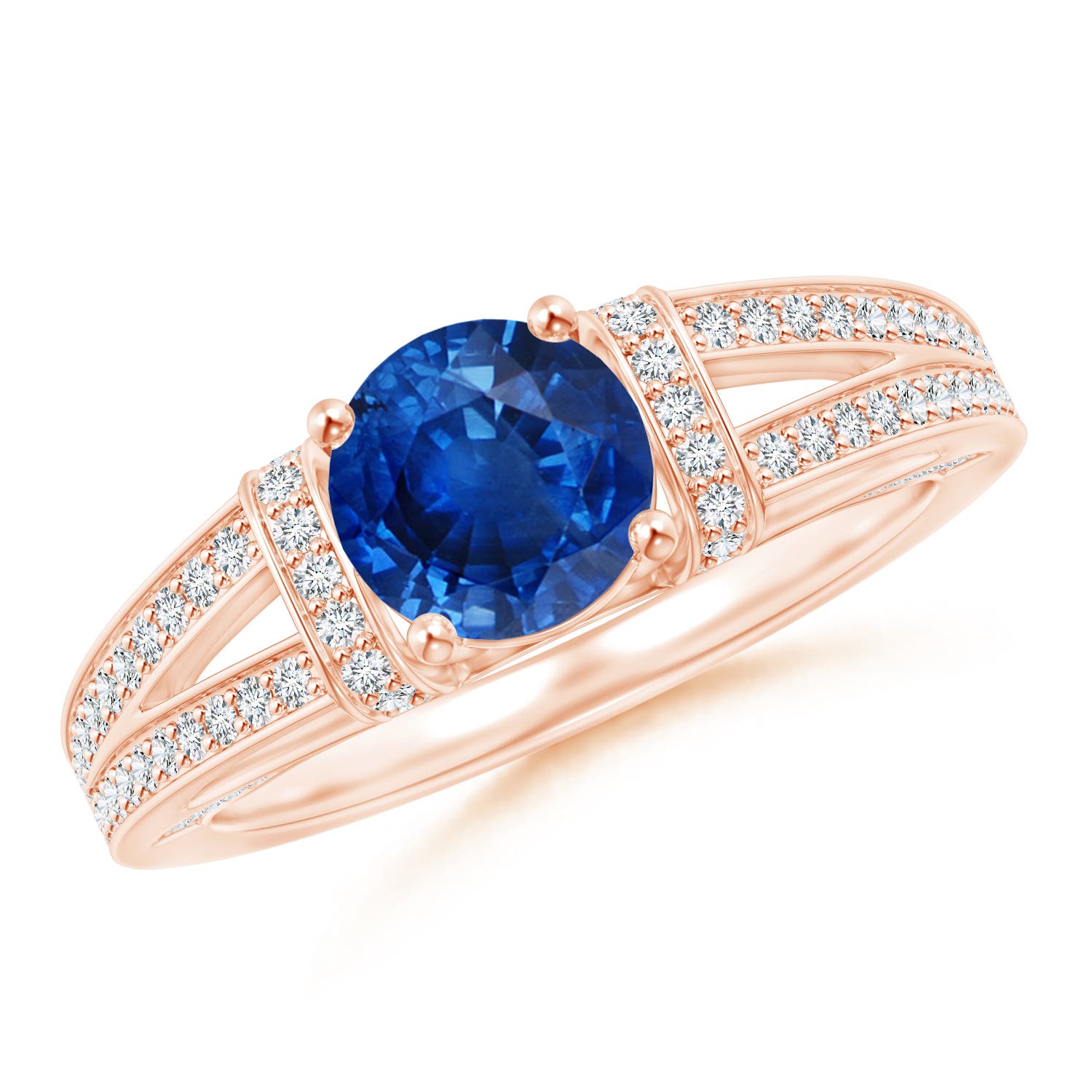 AAA - Blue Sapphire / 1.71 CT / 14 KT Rose Gold