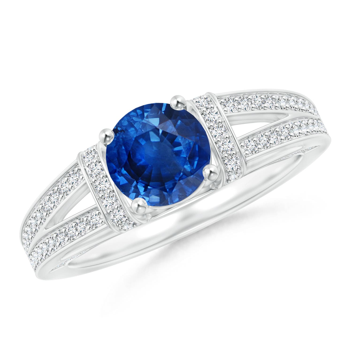 AAA - Blue Sapphire / 1.71 CT / 14 KT White Gold