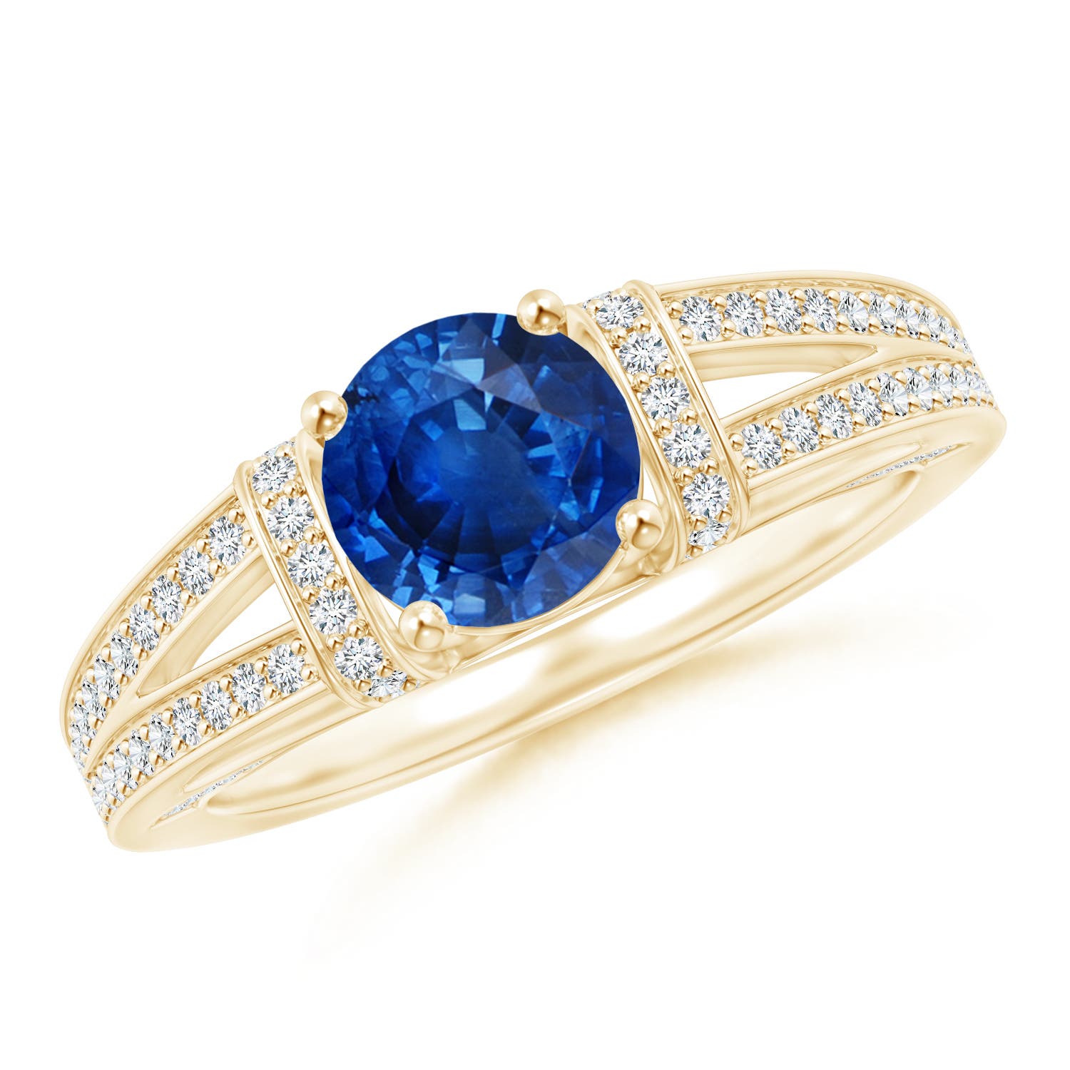 AAA - Blue Sapphire / 1.71 CT / 14 KT Yellow Gold