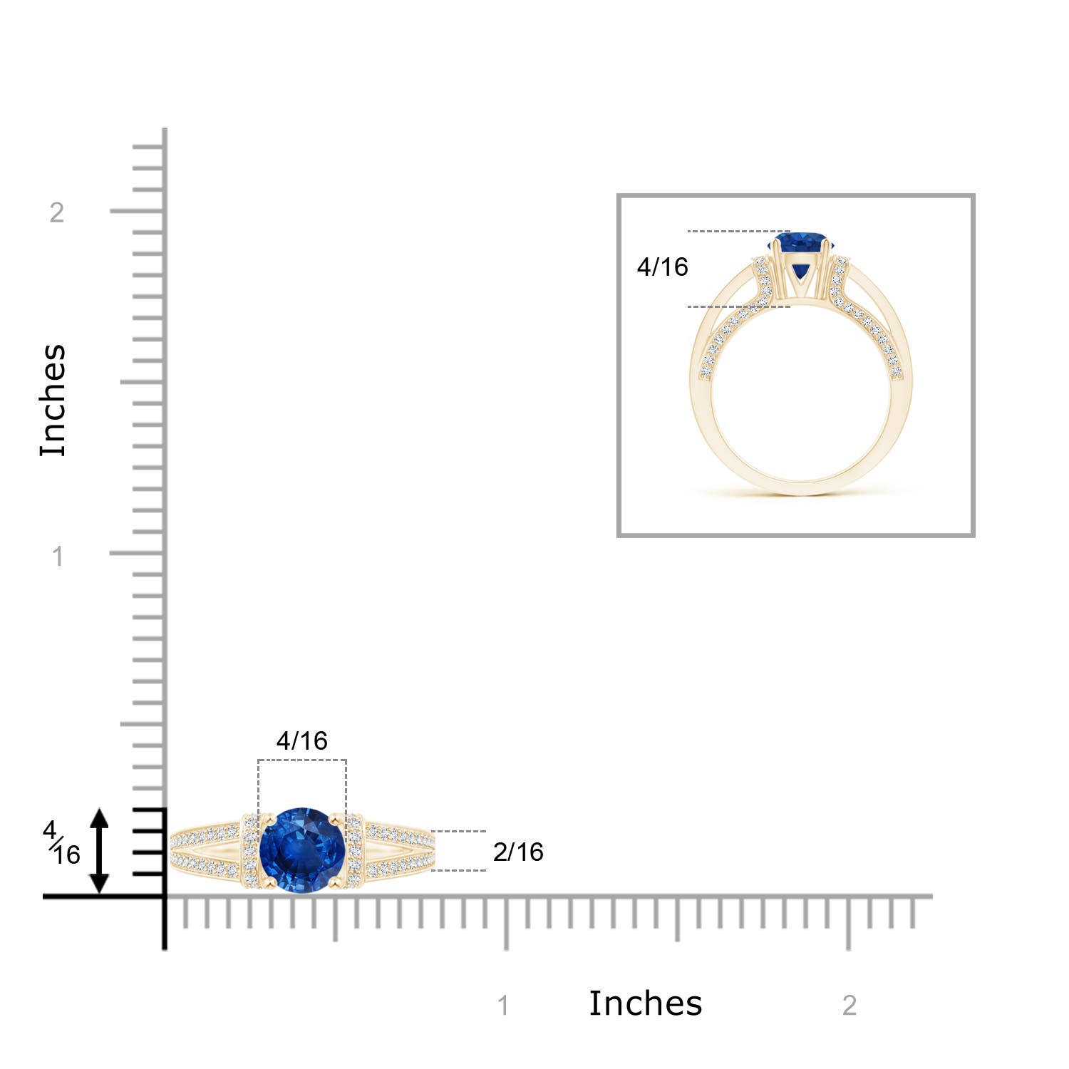 AAA - Blue Sapphire / 1.71 CT / 14 KT Yellow Gold