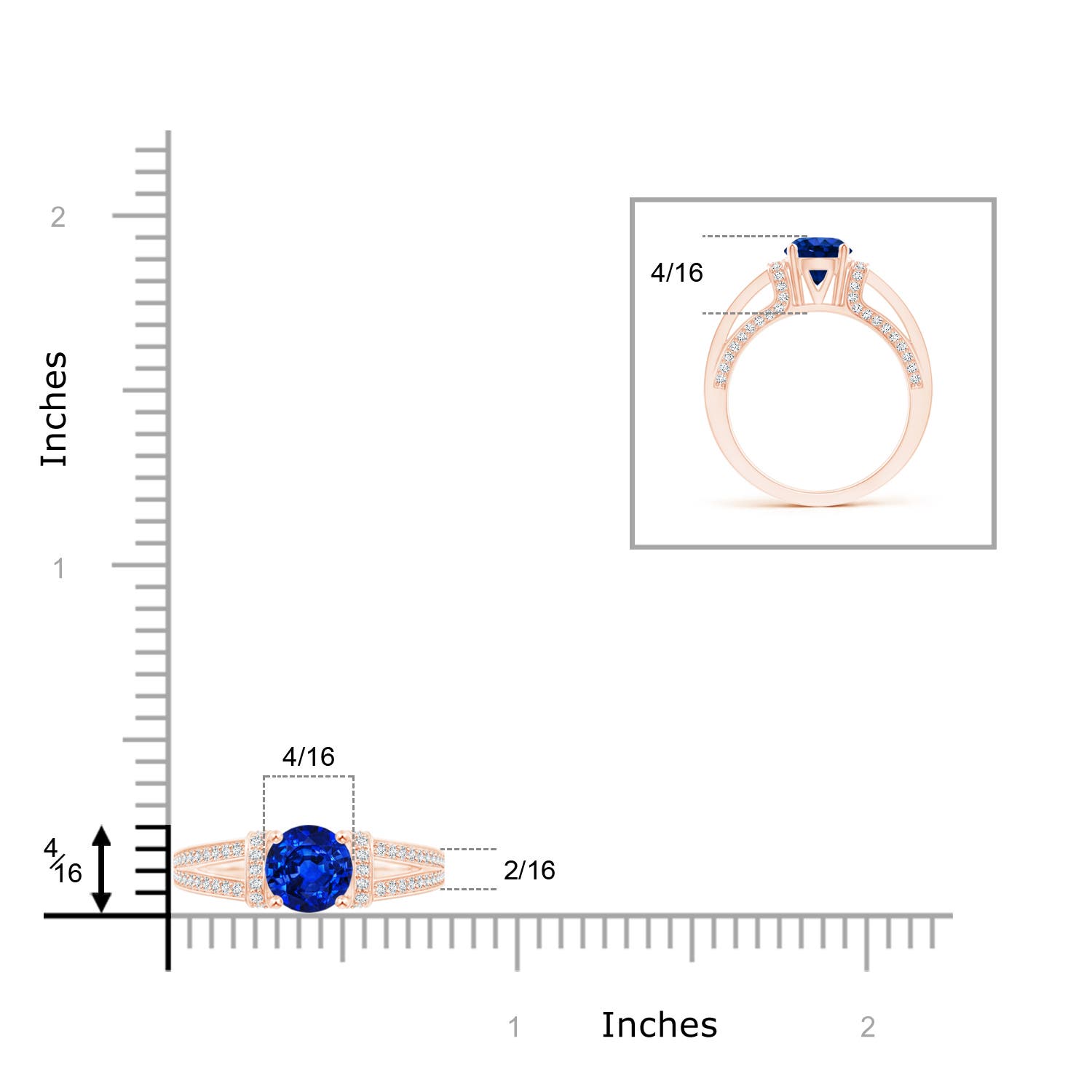 AAAA - Blue Sapphire / 1.71 CT / 14 KT Rose Gold