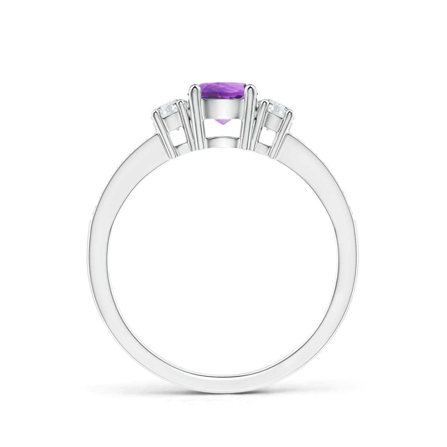 AA - Amethyst / 0.66 CT / 14 KT White Gold