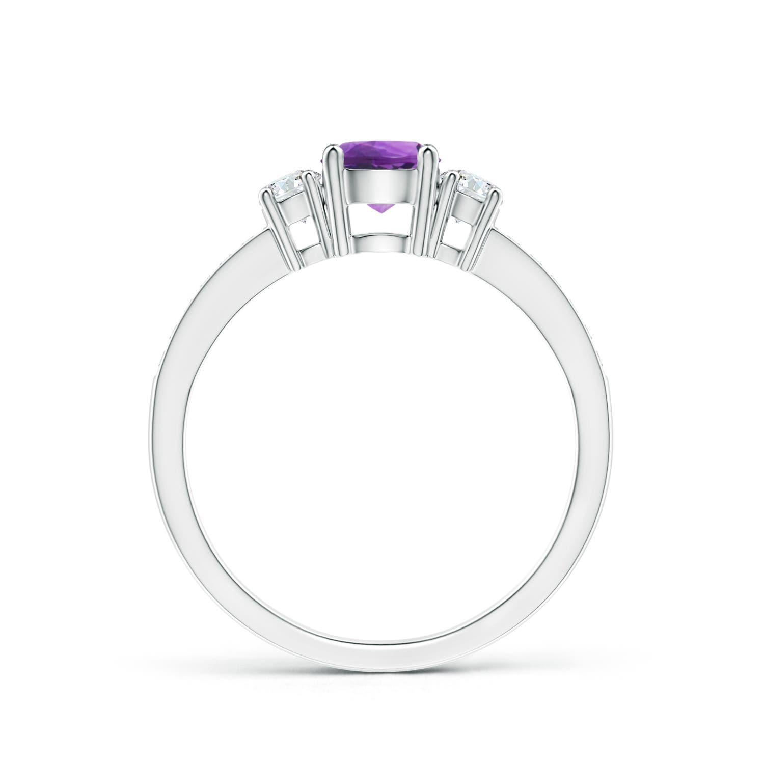 AAA - Amethyst / 0.66 CT / 14 KT White Gold