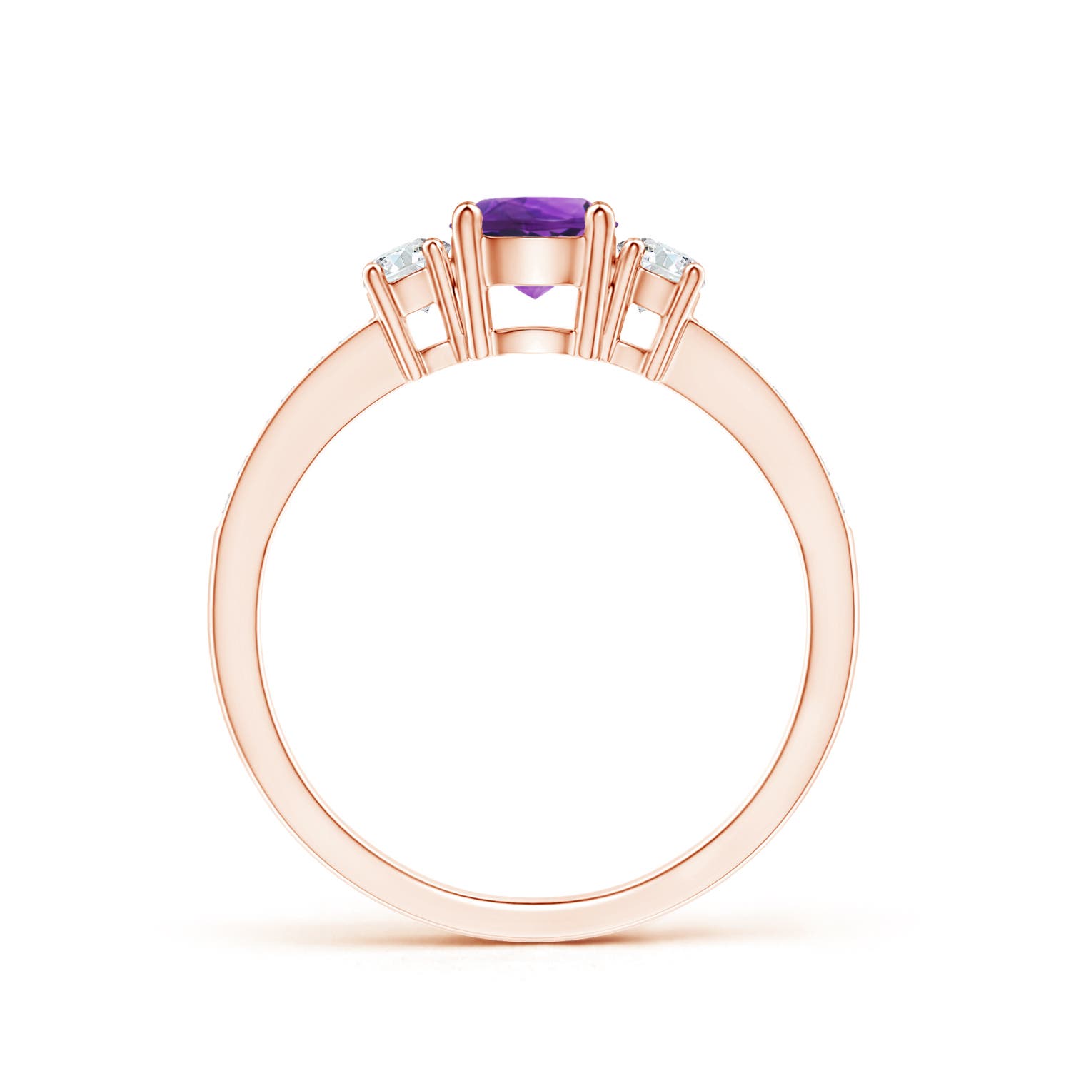 AAAA - Amethyst / 0.66 CT / 14 KT Rose Gold