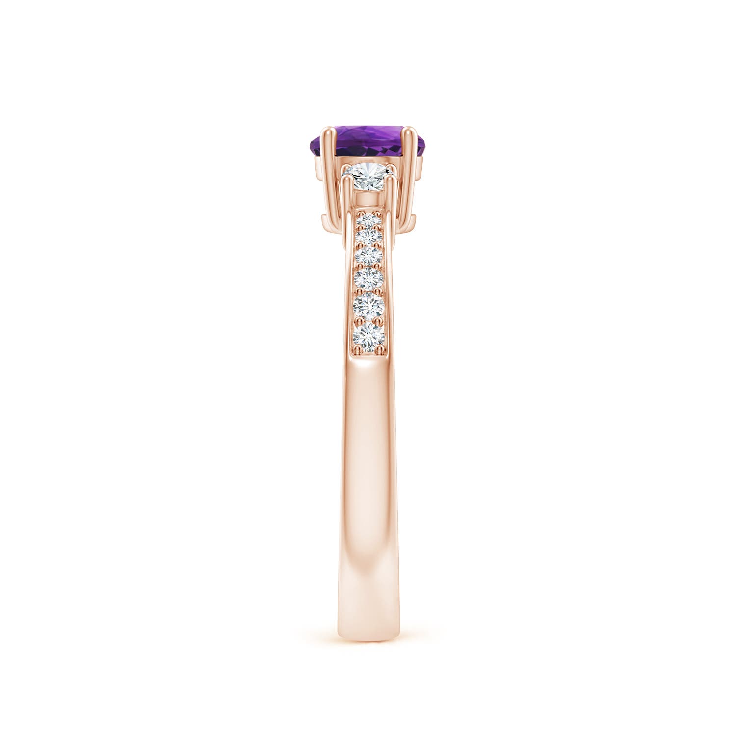 AAAA - Amethyst / 0.66 CT / 14 KT Rose Gold