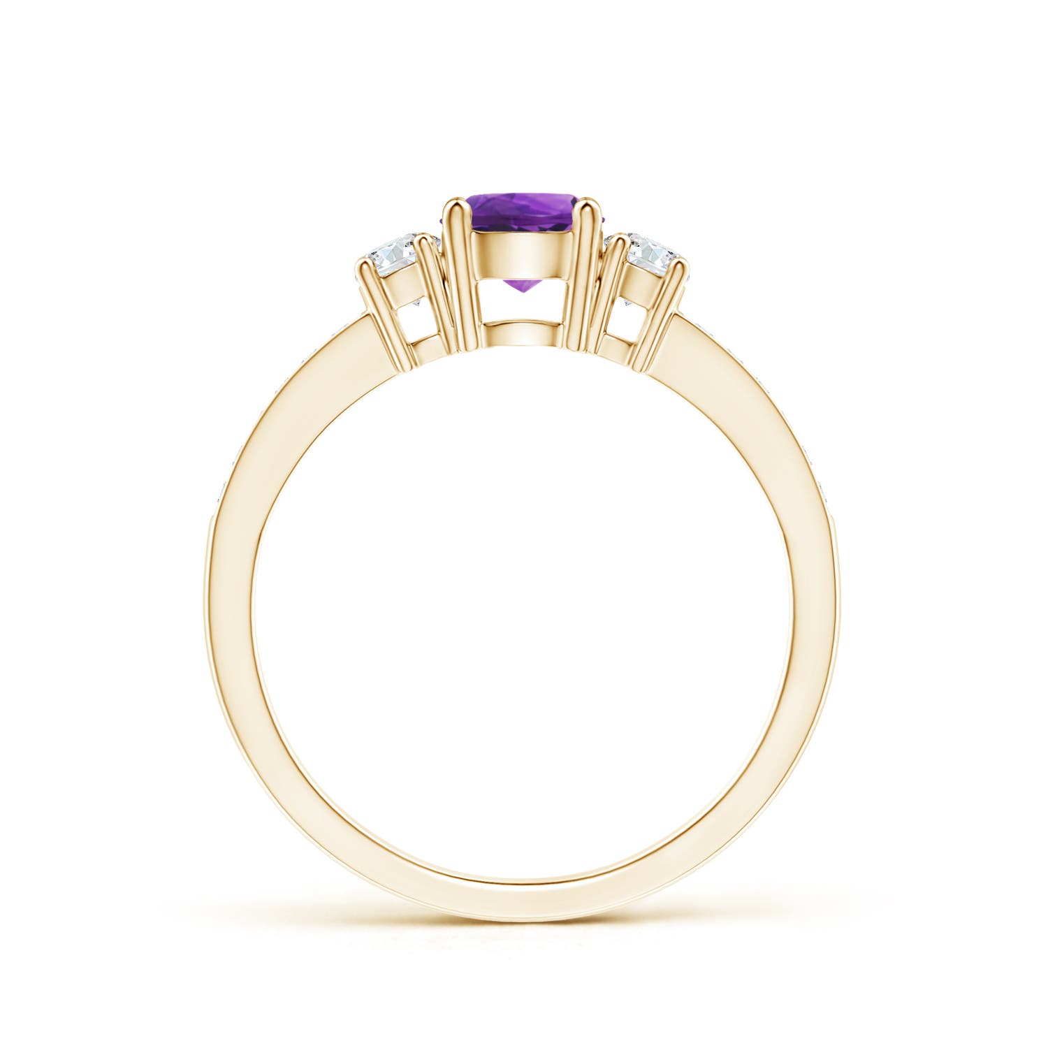 AAAA - Amethyst / 0.66 CT / 14 KT Yellow Gold