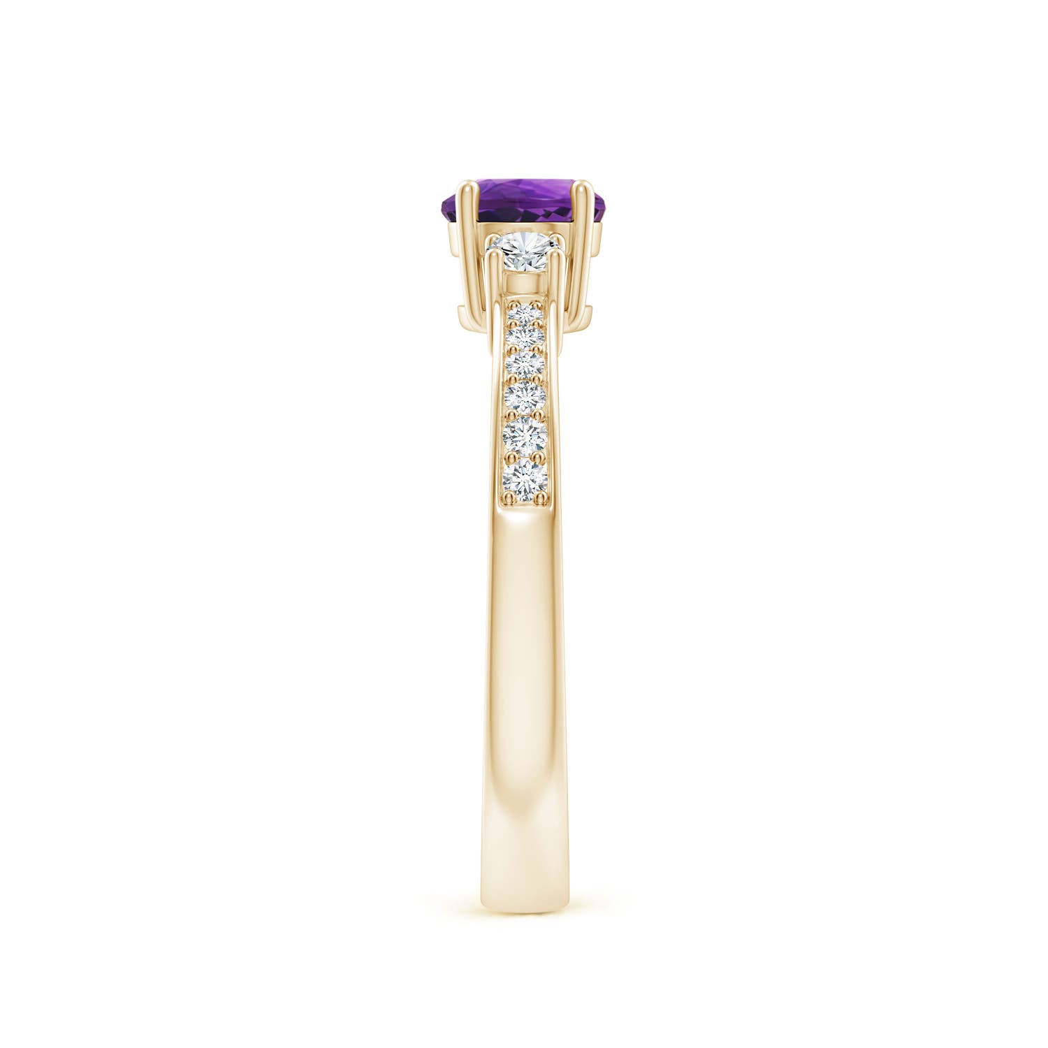 AAAA - Amethyst / 0.66 CT / 14 KT Yellow Gold