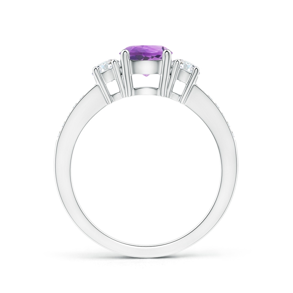 6mm A Classic Three Stone Amethyst and Diamond Ring in S999 Silver side 199