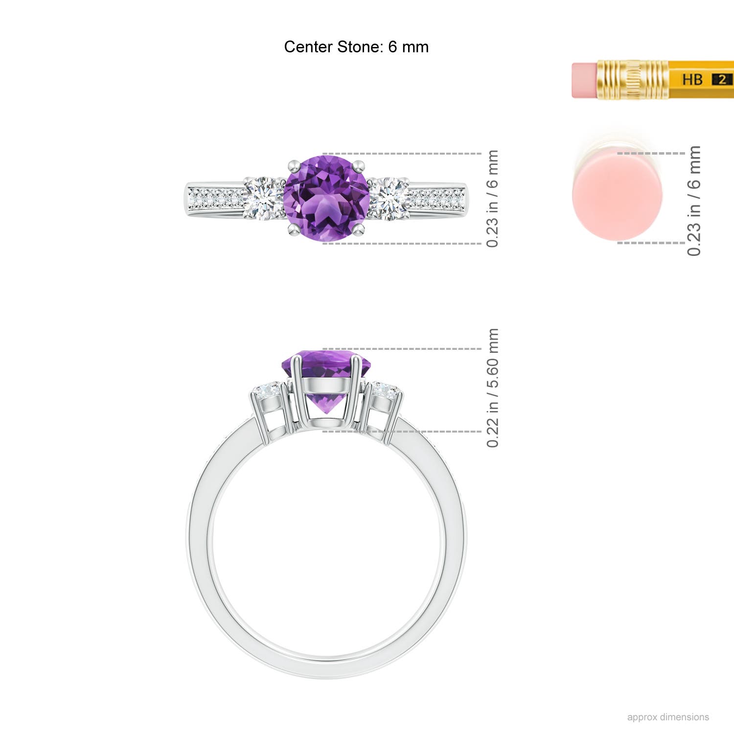 AA - Amethyst / 1.11 CT / 14 KT White Gold