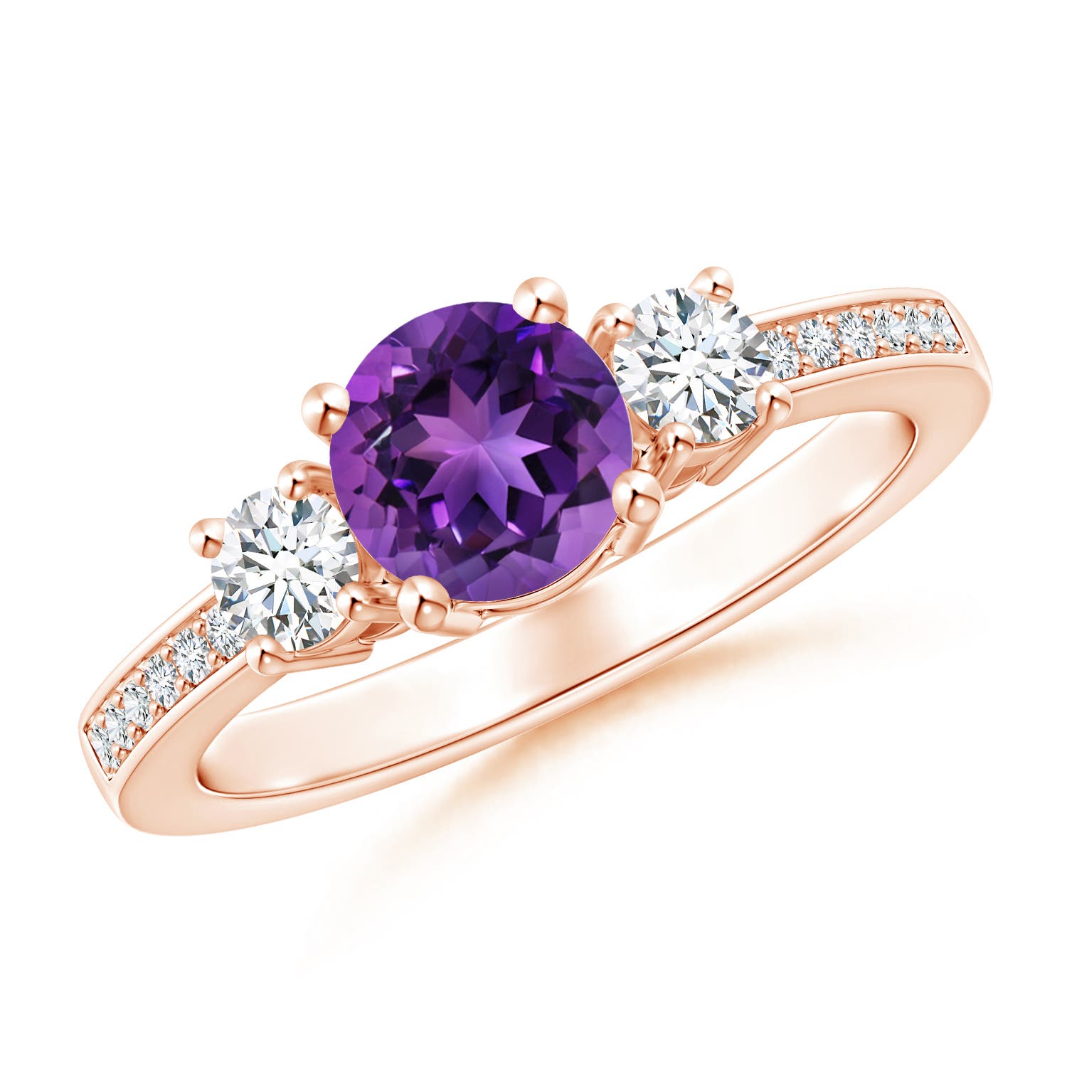 AAAA - Amethyst / 1.11 CT / 14 KT Rose Gold