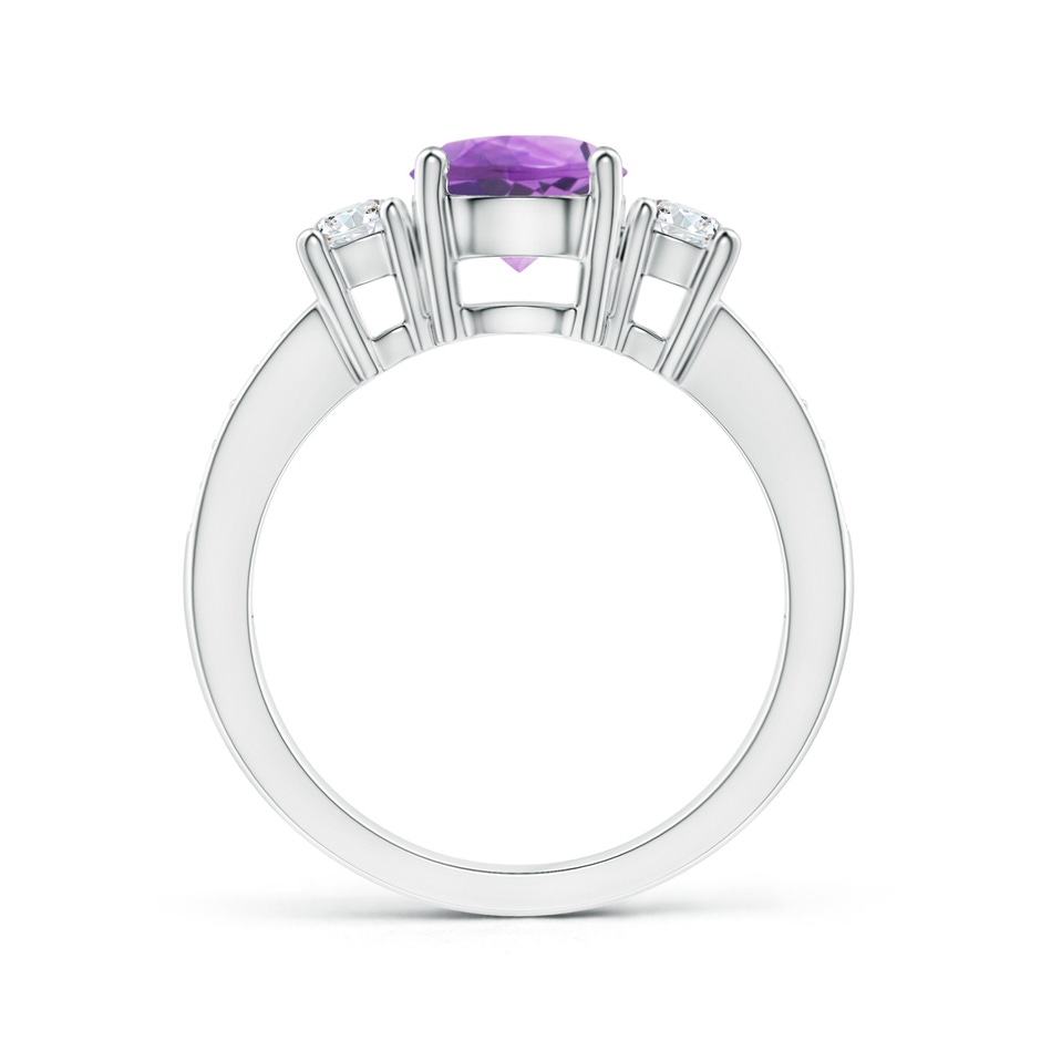 7mm A Classic Three Stone Amethyst and Diamond Ring in S999 Silver side 199