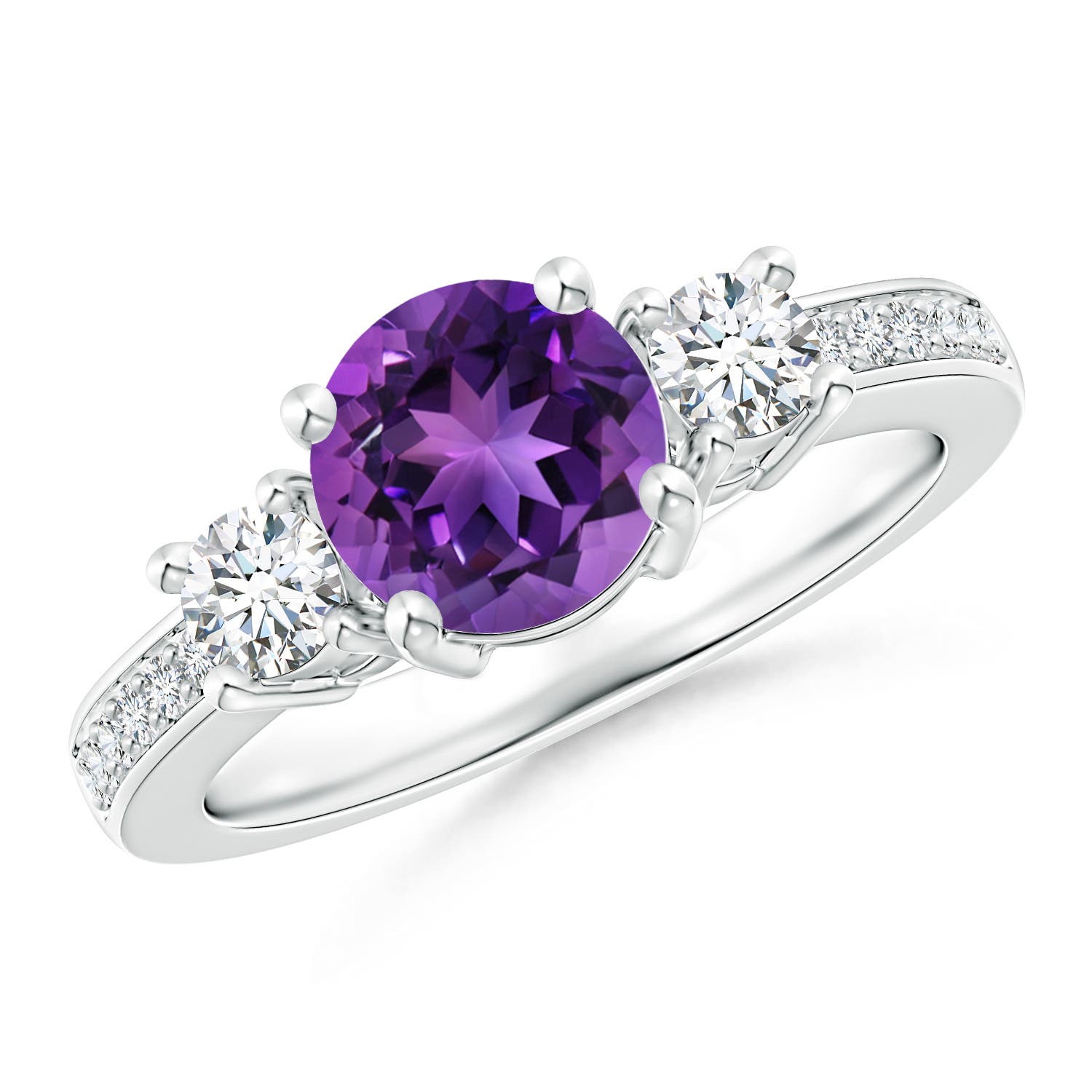 AAAA - Amethyst / 1.59 CT / 14 KT White Gold