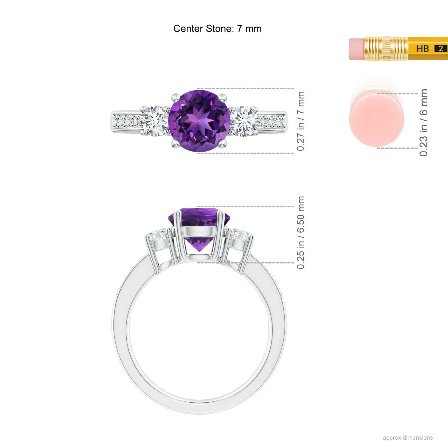 AAAA - Amethyst / 1.59 CT / 14 KT White Gold