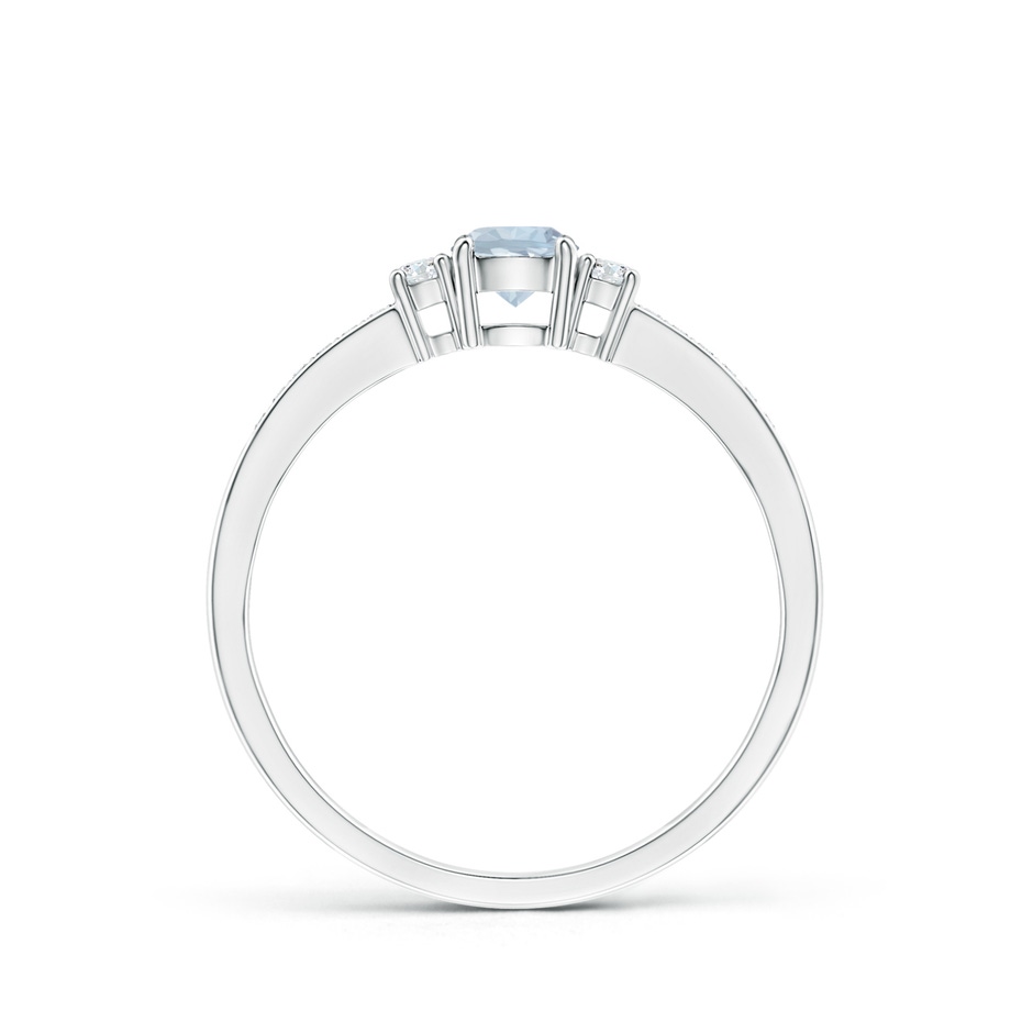 4mm A Classic Three Stone Round Aquamarine and Diamond Engagement Ring in White Gold side 199