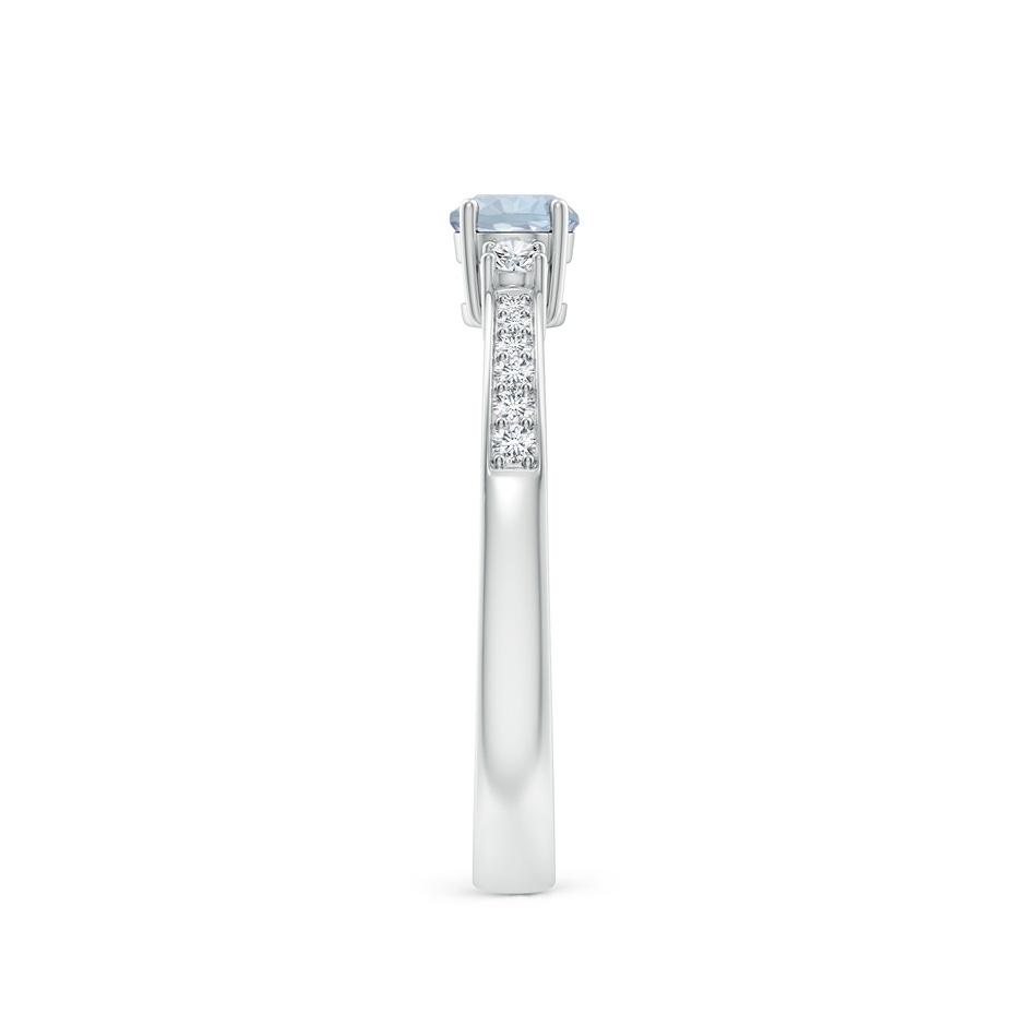 4mm A Classic Three Stone Round Aquamarine and Diamond Engagement Ring in White Gold side 299