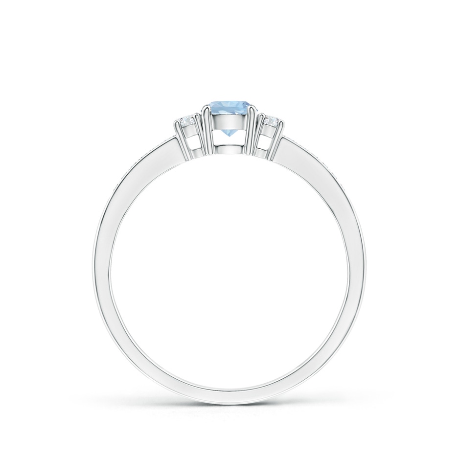 4mm AA Classic Three Stone Round Aquamarine and Diamond Engagement Ring in White Gold side 199