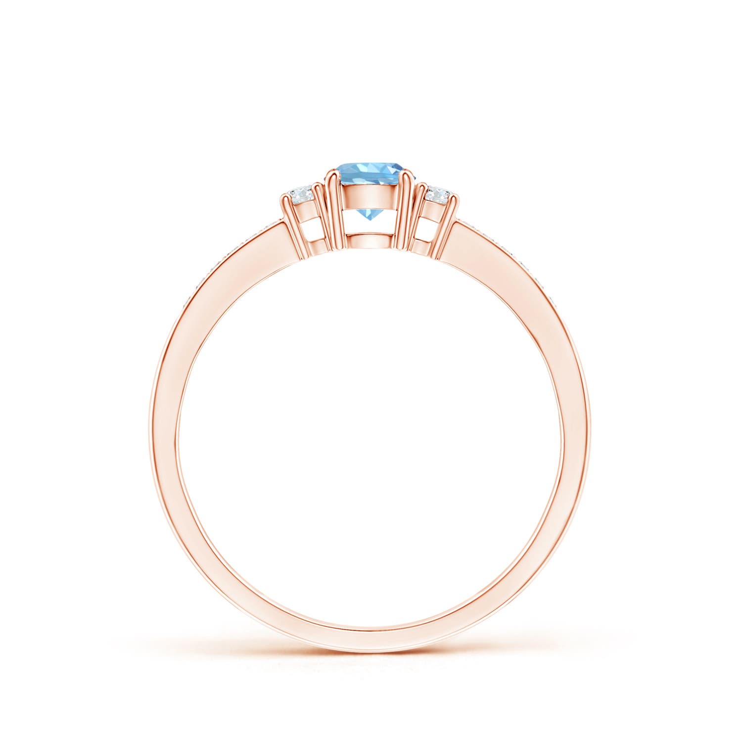 AAAA - Aquamarine / 0.33 CT / 14 KT Rose Gold