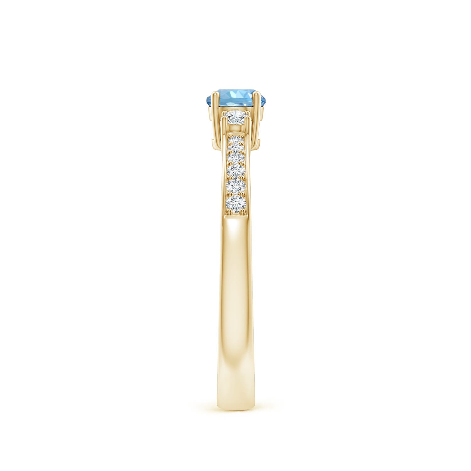 AAAA - Aquamarine / 0.33 CT / 14 KT Yellow Gold