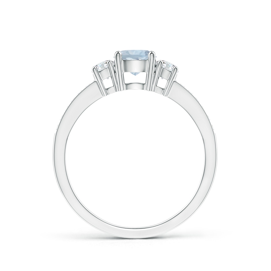 5mm A Classic Three Stone Round Aquamarine and Diamond Engagement Ring in White Gold side 199