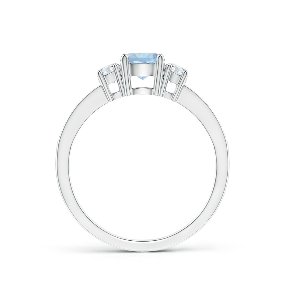 5mm AA Classic Three Stone Round Aquamarine and Diamond Engagement Ring in White Gold side 199