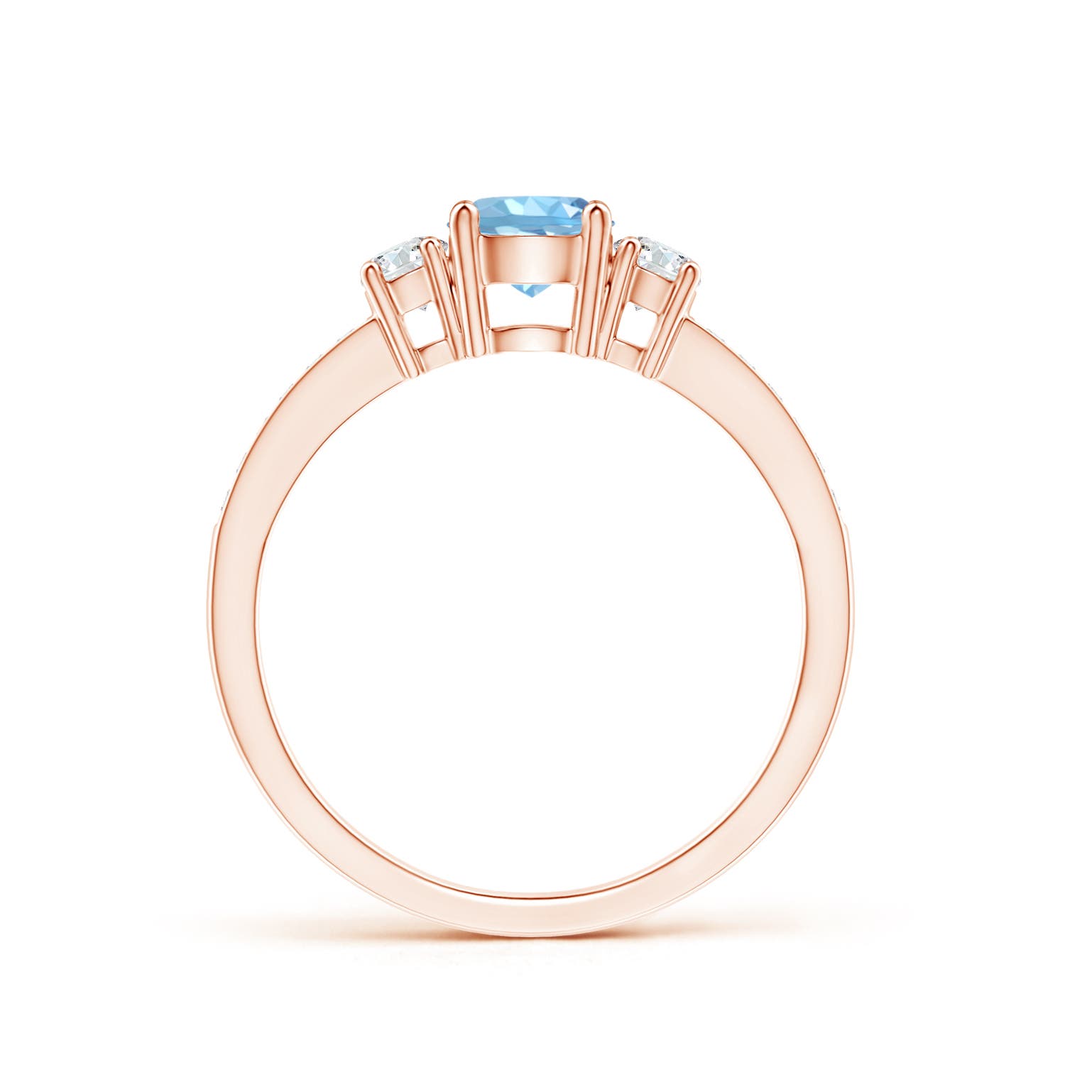 AAAA - Aquamarine / 0.61 CT / 14 KT Rose Gold